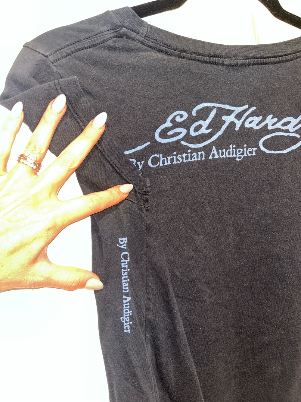 Ed Hardy By Christian Audigier Golden Rose of Love Short Sleeve Baby Tee faded - Picture 7 of 14